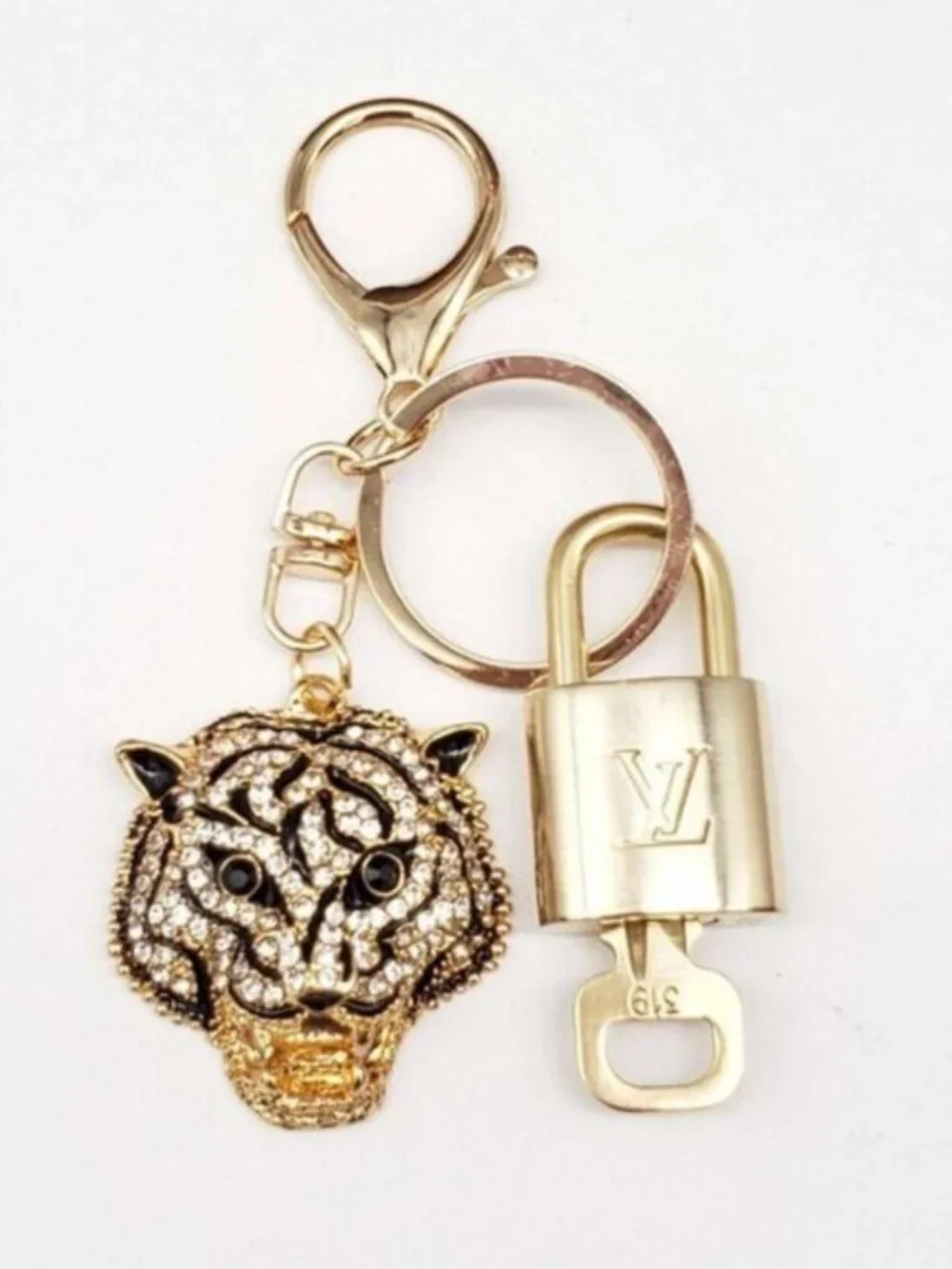 Authentic LV Gold Padlock & Key 🔑 Bag Charm / Unbranded Keychain Combo